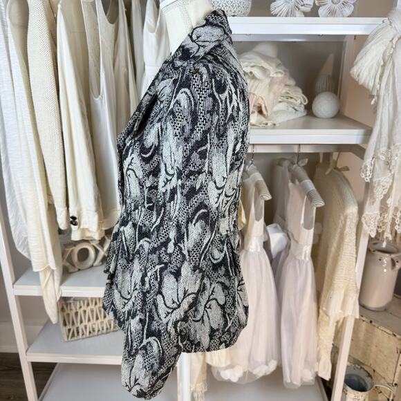 Jack sz. Small black & gray blazer puff sleeves, Edwardian, classic, mature 4382 - Picture 5 of 8